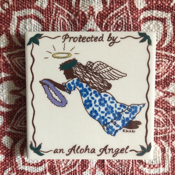 Aloha Angel Blessing Ceramic Tile From the Banana Patch Studio Kauai - Picture 3 of 7